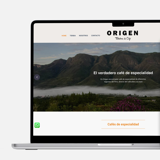 Origen Tostadores de Café - Rediseño de Sitio Web y Tienda Online